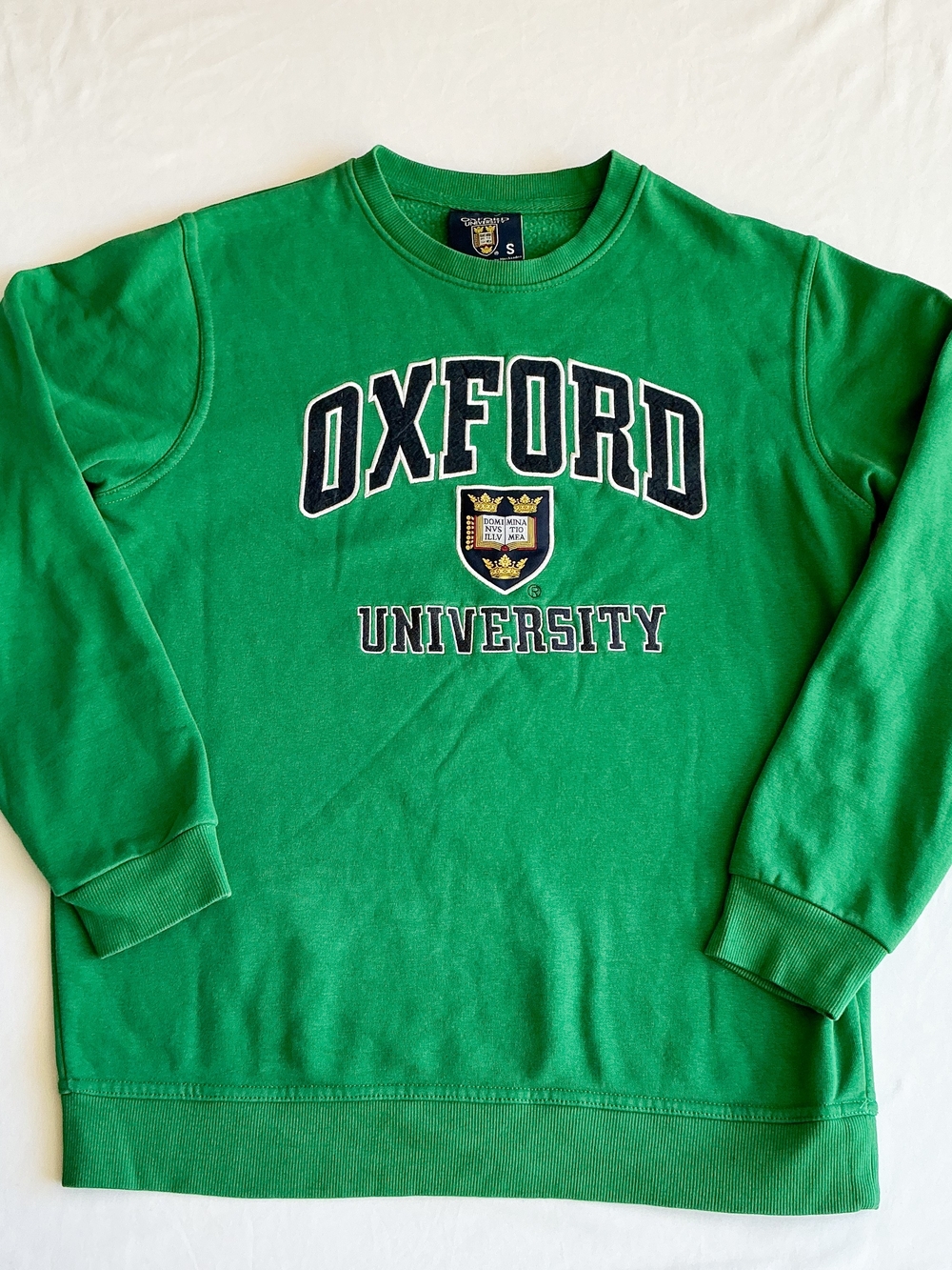 Oxford University Green Pullover Sweatshirt Logo Graphic Crewneck Adult Small